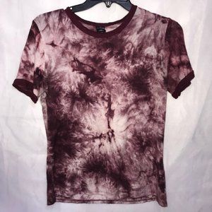 This&More Maroon Tie Die Top
